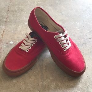 Red canvas gum sole Vans!